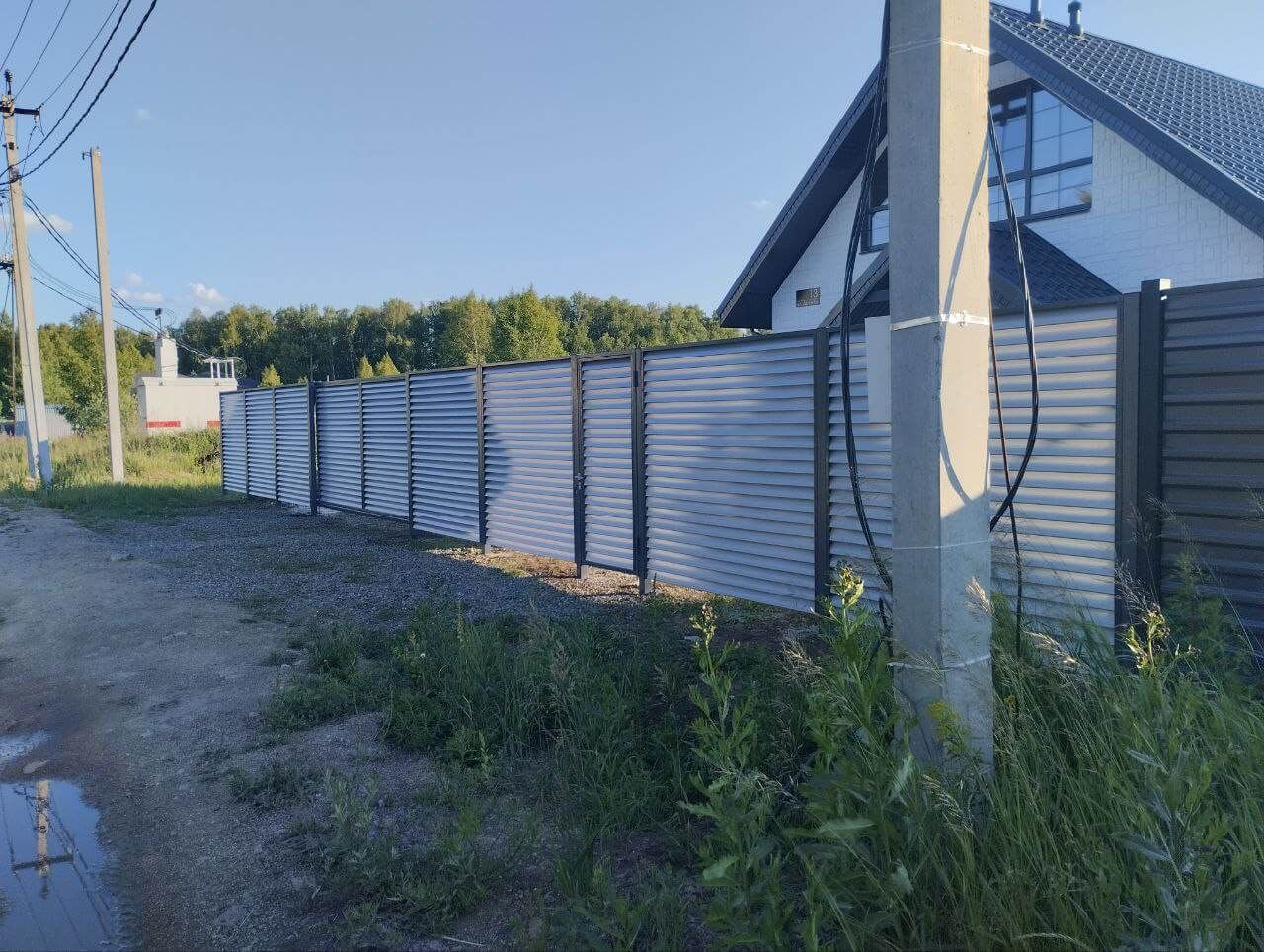 Забор из ламелей еврожалюзи 20м RAL7004 Серый фото 2 в Бугульме